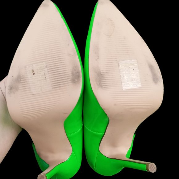 PLEASER Women's Neon Green size 5 Heels 5" Stiletto Pumps Shoes AMUSE-20 Patent - Picture 5 of 6